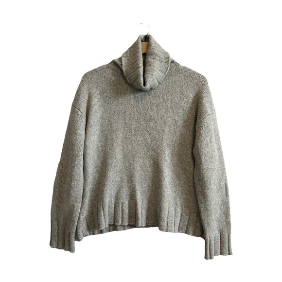 Nili Lotan Zoe Turtleneck Sweater, Gray, Wool Blend, Size S, Oversized - Picture 2 of 14